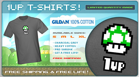 1-UP Mushroom T-Shirts!